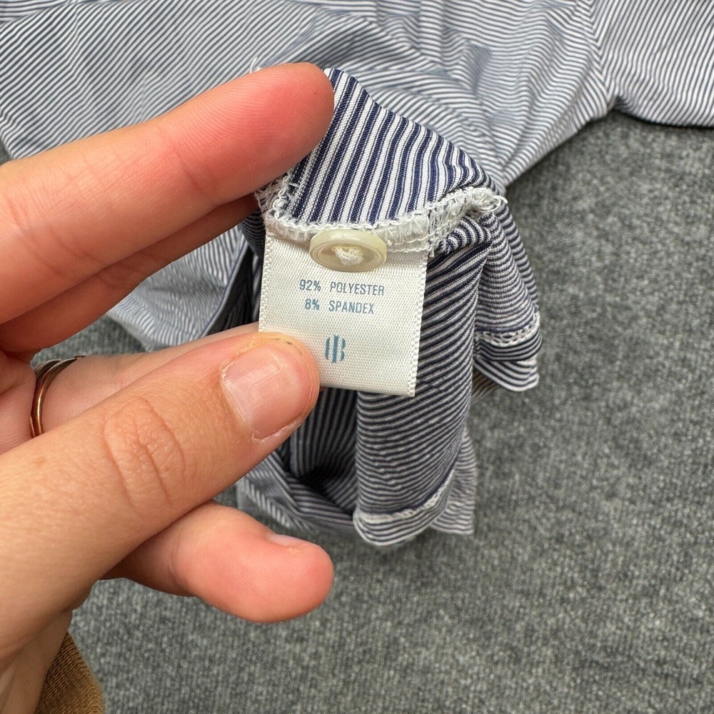 Holderness & Bourne Shirt Men's Large Tailored Fit Golf Polo Blue/White Striped - Picture 7 of 10